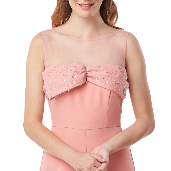 Js Collections Sequence Jamie Bow Jumpsuit, Pink Apricot Wide Leg Size 6 - Picture 7 of 17